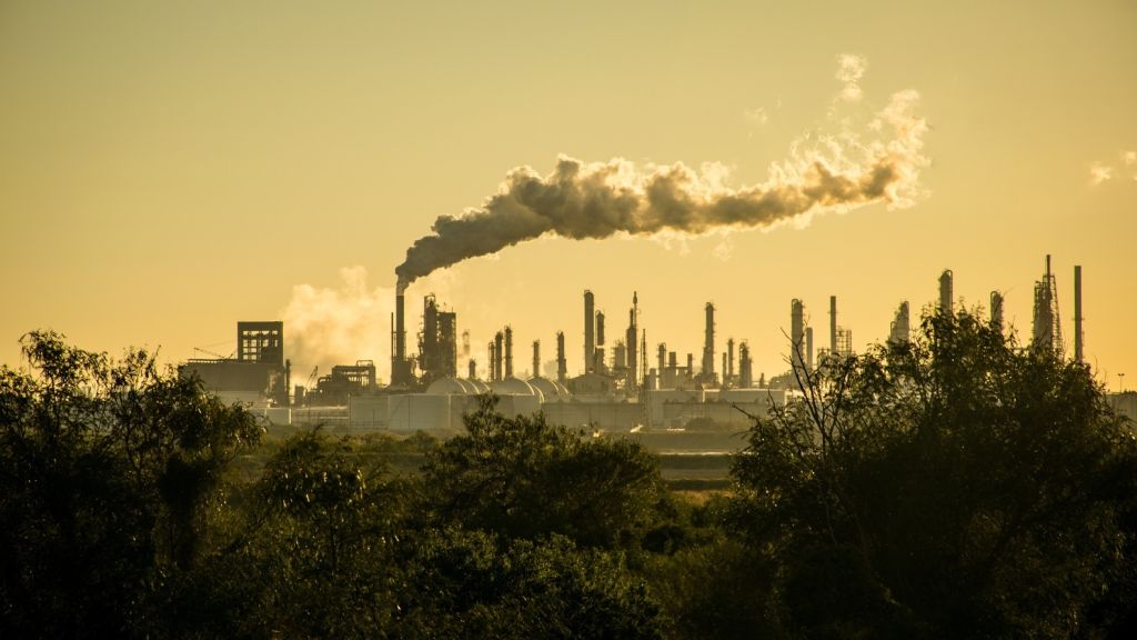 contaminación, fábrica, cambio climático, cambio