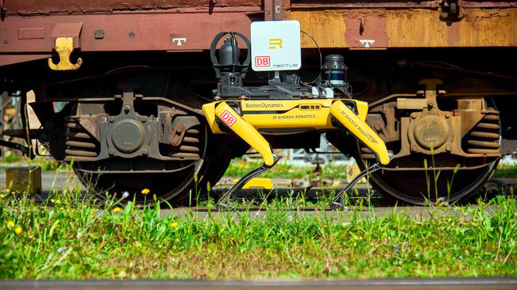 perro robot, Deutsche Bahn, trenes, inteligencia artificial, mantenimiento, seguridad, actos vandálicos, graffitis
