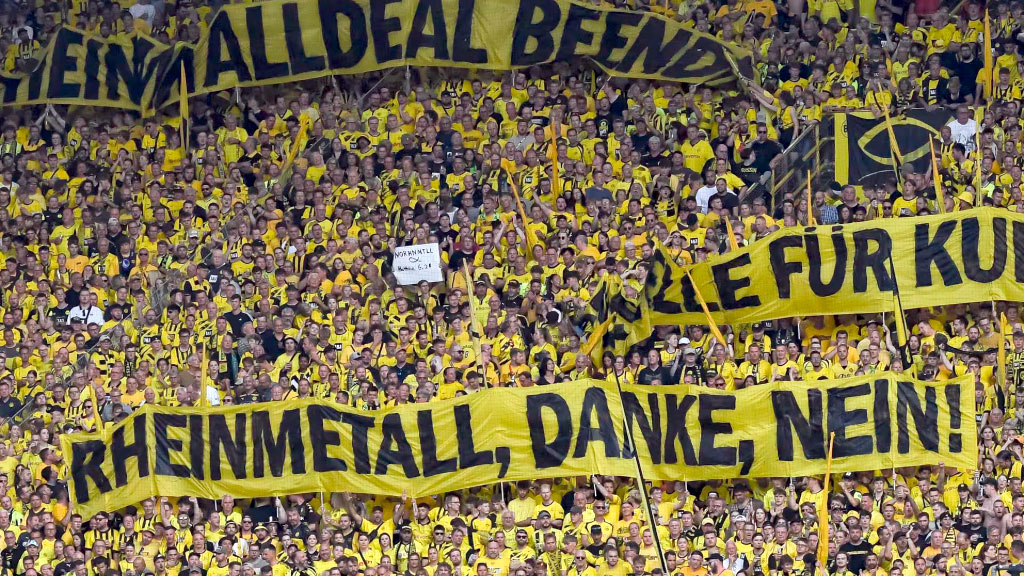 Patrocinio, Borussia Dortmund, Rheinmetall, Controversia ética, Industria armamentista, Fútbol y geopolítica, Hinchas y protestas, Valores sociales, Bundesliga, Conflicto Ucrania, Publicidad deportiva, Ética corporativa