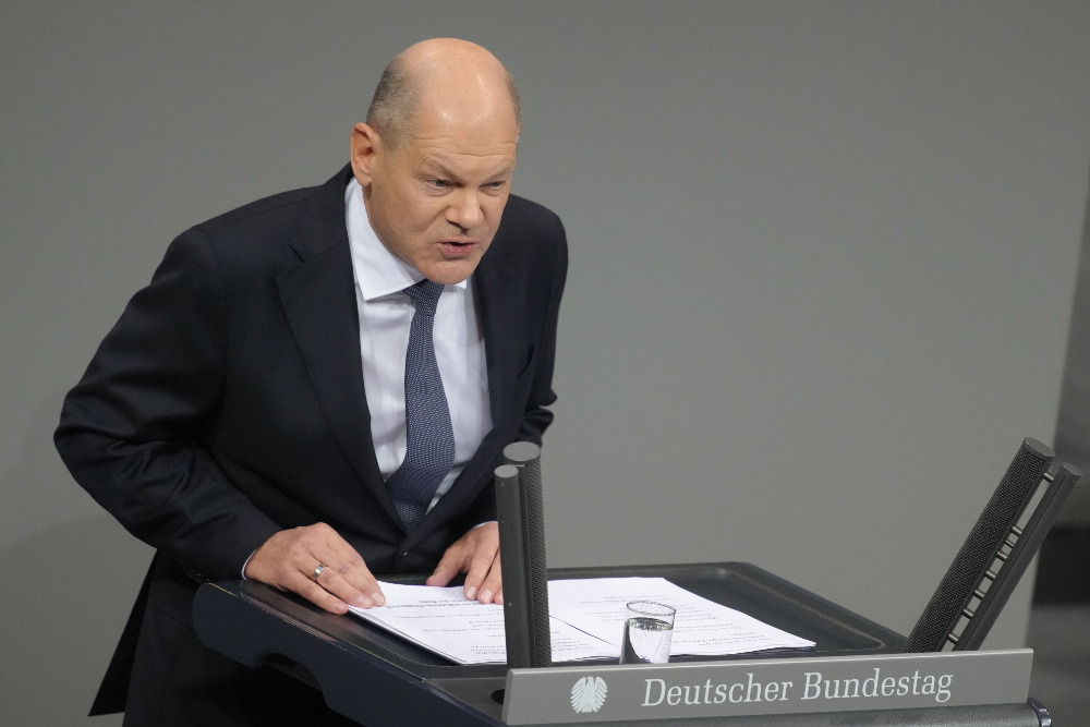 Olaf Scholz, en la moción de censura