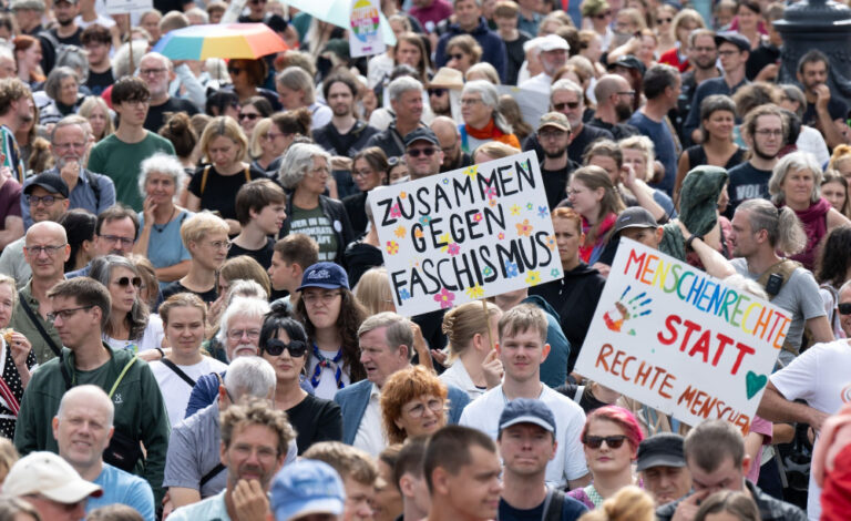 Manifestación contra la derecha, Dresde, Alemania