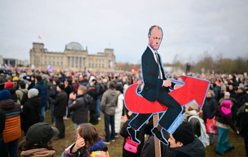 Friedrich Merz, manifestación