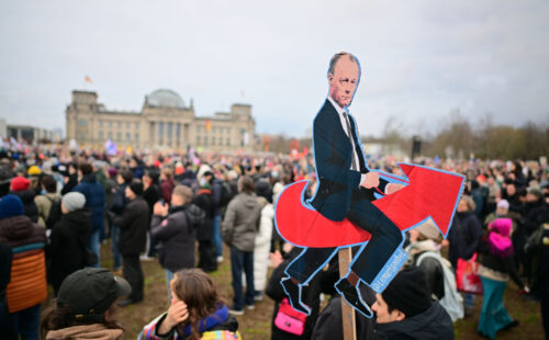 Friedrich Merz, manifestación