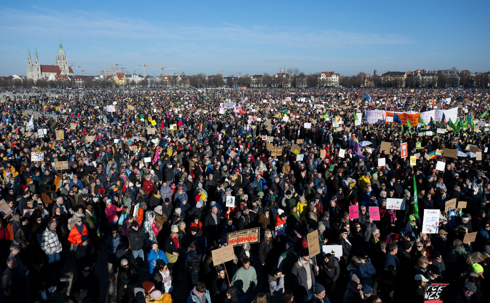 Manifesatción contra la AfD, febrero 2025