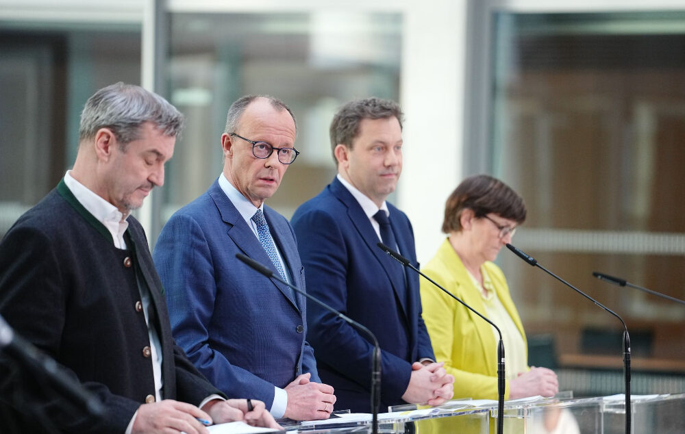 Markus Söder, Friedrich Merz, Lars Klingbeil, Saskia Esken