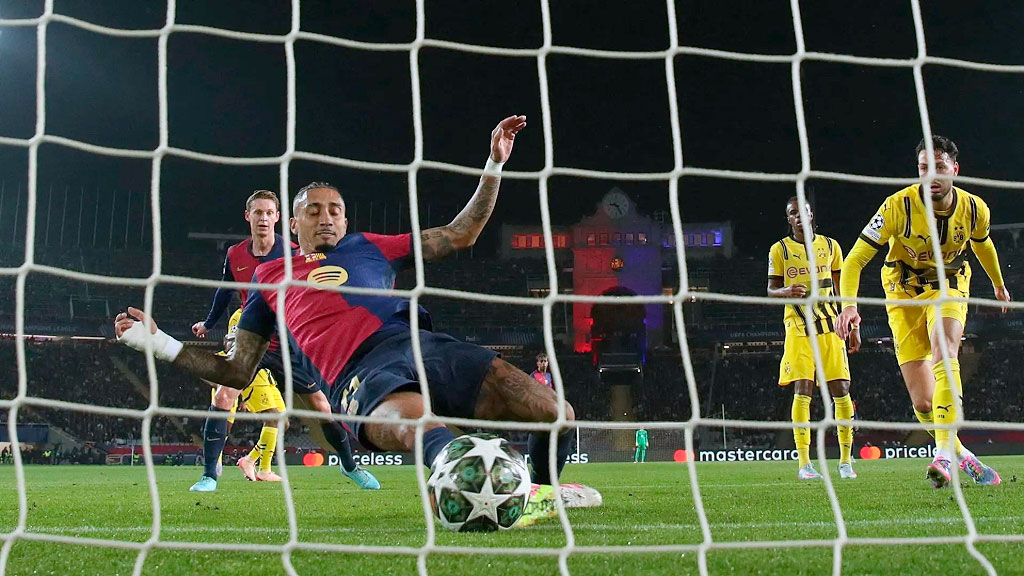 UEFA Champions League, Bayern Múnich, Borussia Dortmund, Inter de Milán, FC Barcelona, Cuartos de final Champions, Fútbol alemán, Fútbol europeo, Equipos alemanes en Europa, Raphinha, Lewandowski, Lautaro Martínez, Thomas Müller
