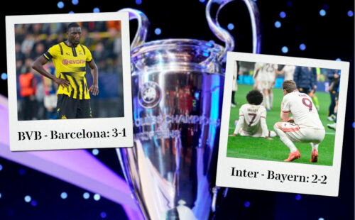 UEFA Champions League, Bayern Múnich, Borussia Dortmund, Inter de Milán, FC Barcelona, Cuartos de final Champions, Fútbol alemán, Fútbol europeo, Equipos alemanes en Europa, Raphinha, Lewandowski, Lautaro Martínez, Thomas Müller