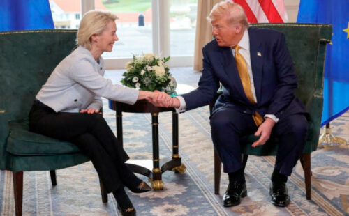 Estados Unidos, Unión Europea, guerra comercial, Comercio internacional, Aranceles, Donald Trump, Ursula von der Leyen, Exportaciones, Acuerdo comercial, Economía europea, Argentina y el comercio global