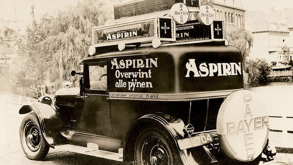 Aspirina, Bayer, Leverkusen, historia de la Aspirina, Bayer Aspirina, ácido acetilsalicílico Bayer, medicamento más famoso Bayer, origen de la Aspirina 1899, Felix Hoffmann Aspirina, Bayer y la heroína jarabe tos, Aspirina Cardio prevención, ventas globales Aspirina