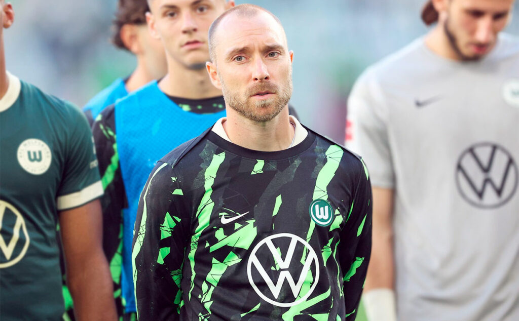 Christian Eriksen, Wolfsburg, Bundesliga 2025, Dispositivo cardíaco Eriksen, Eriksen gol Dinamarca Euro 2024, Wolfsburg Borussia Dortmund Eriksen, Futbolista danés resiliencia, Eriksen ex Manchester United, Christian Eriksen regreso al fútbol, Eriksen Eurocopa 2021 paro cardíaco, Christian Eriksen Wolfsburg, Eriksen debut Bundesliga, Eriksen paro cardíaco