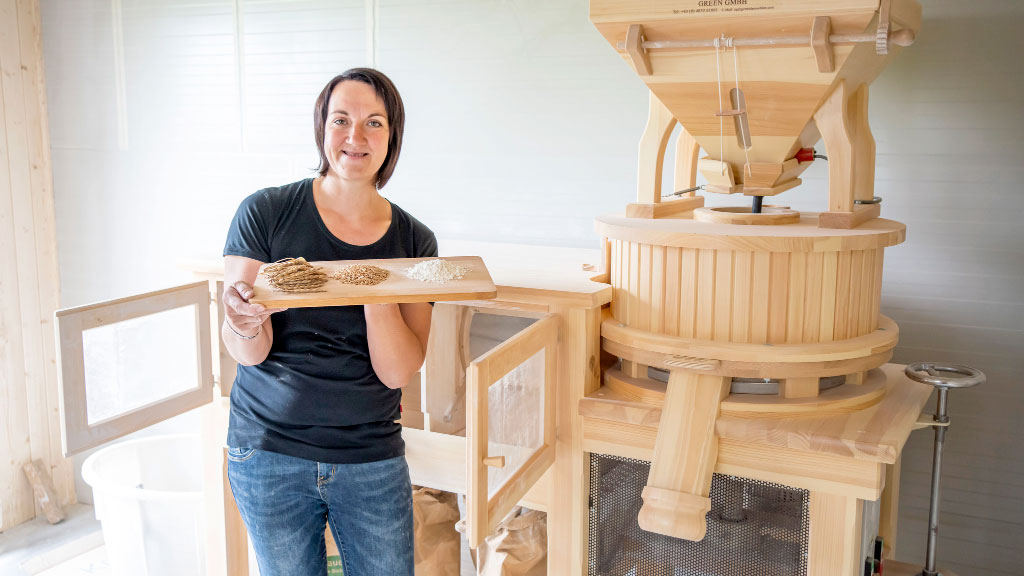 molino de piedra, harinas integrales, Austria, producción artesanal, molienda tradicional, harinas premium, trigo agroecológico, harina de centeno, La Carmela, harinas integrales Argentina, molino austríaco en Córdoba