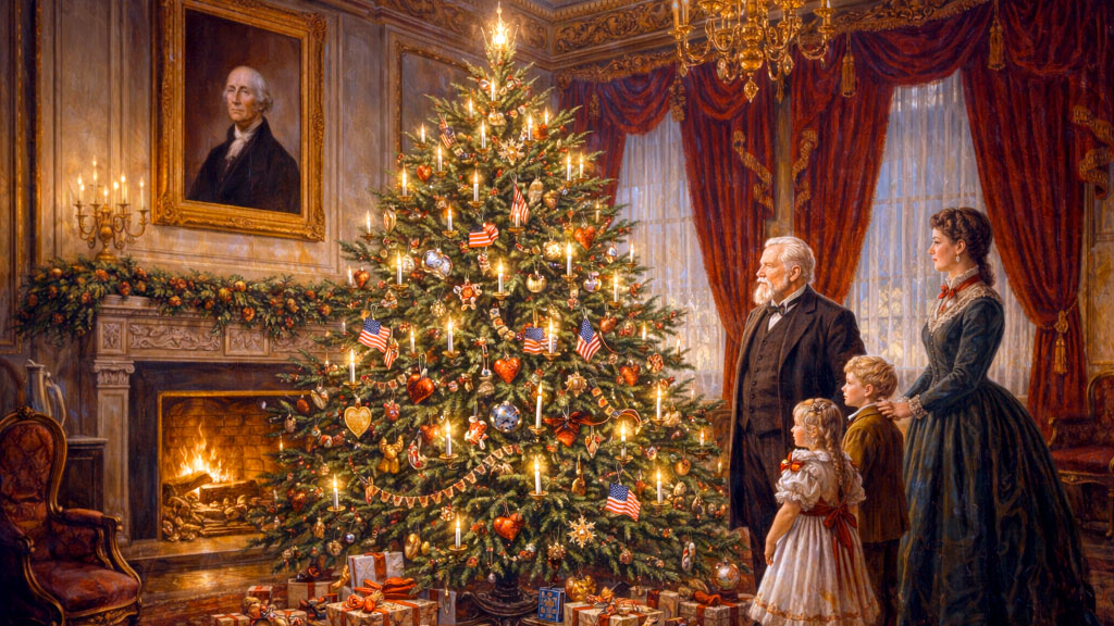 árbol de Navidad, Alemania, tradición, inmigración alemana, historia de la Navidad, panaderos alemanes, Casa Blanca 1889, tradiciones navideñas