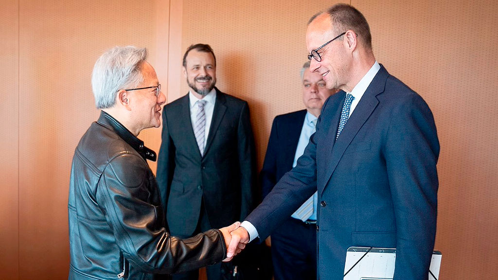 AI Industrial Cloud, Deutsche Telekom, Friedrich Merz, inteligencia artificial Alemania, Deutsche Telekom Nvidia, centro datos IA Alemania, soberanía digital alemana, GPUs inteligencia artificial, Friedrich Merz IA, industria alemana inteligencia artificial, Múnich tecnología, dependencia tecnológica europea