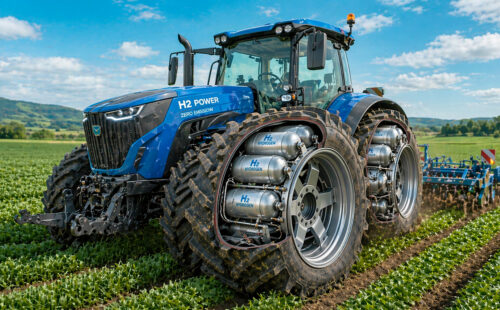hidrógeno, HÖRMANN Vehicle Engineering, tractor, proyecto RAHD, ruedas que almacenan hidrógeno, motor eléctrico de reluctancia, maquinaria agrícola sin tierras raras, hidrógeno en el agro, alternativa al diésel en el campo, Sächsische Aufbaubank, emisiones maquinaria no vial UE