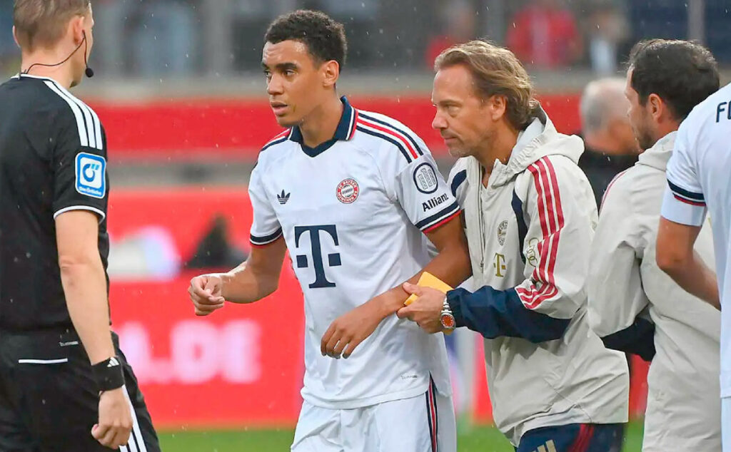 Jamal Musiala, Bayern Múnich, Disfunción neurológica, Jamal Musiala diagnóstico, Jamal Musiala salud, Jamal Musiala colapso, Bayern Múnich, ausencias neurológicas, Musiala Heidenheim, Musiala RB Leipzig, Uli Hoeneß Musiala, fútbol alemán