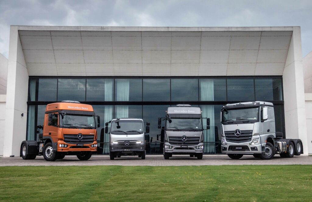 La gama actual de Mercedes-Benz Camiones y Buses: Accelo, Atego y Actross. Con ellos es líder del mercado.